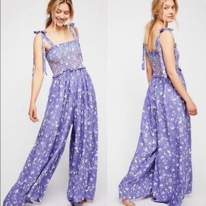 Free People Lavender Floral Jumpsuit “color My World size XS